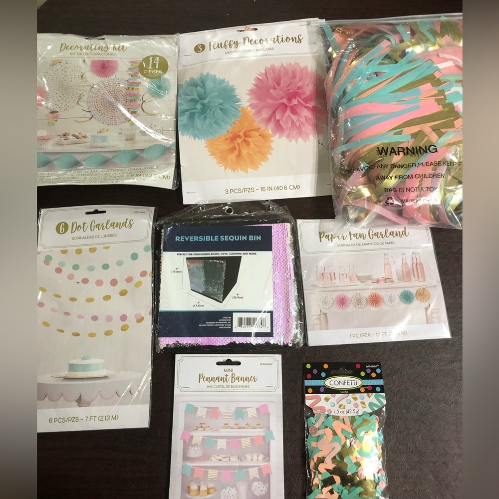 Colorful Party Decoration Bundle of 8 packages